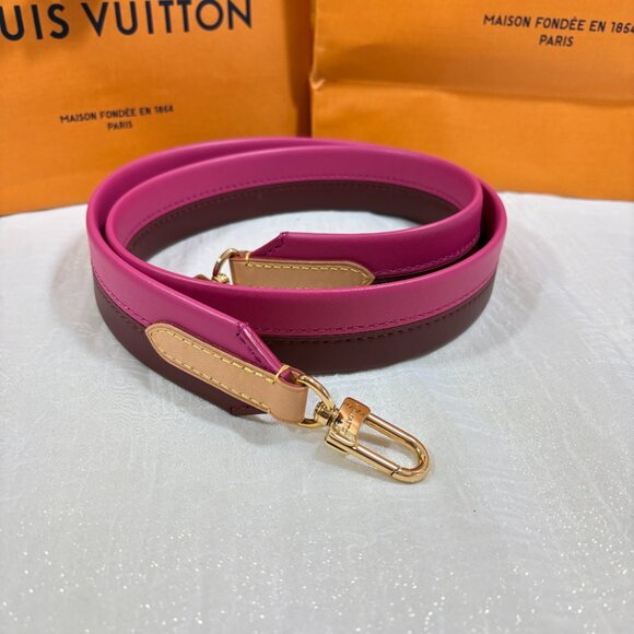LOUIS VUITTON Cluny BB Shoulder Strap Color Pink Brown Leather Authentic - Picture 2 of 5